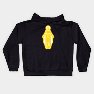 Gold Neon Virgin Mary Kids Hoodie